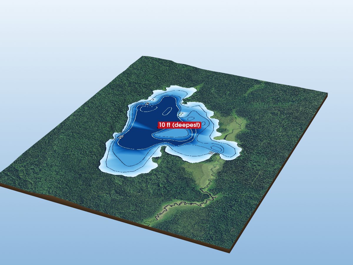 Depth map of McBean Lake