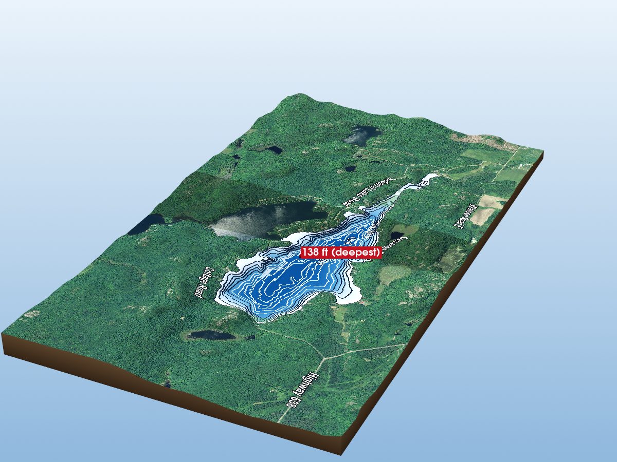 Depth map of McCarrel Lake