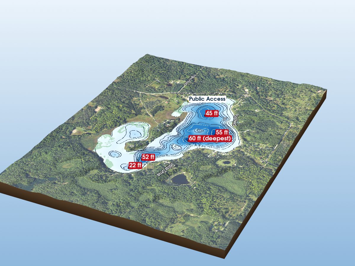 Depth map of McCollum Lake