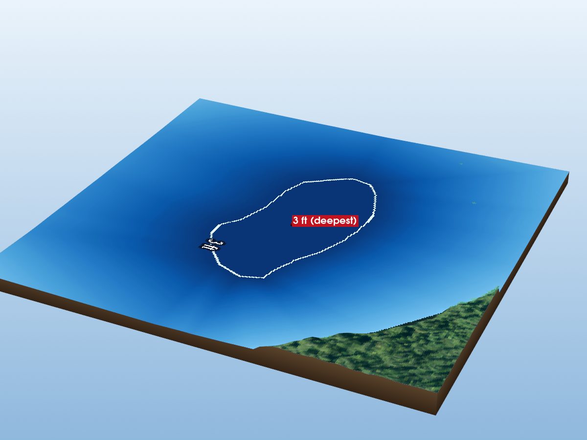 Depth map of McCowan Lake 14