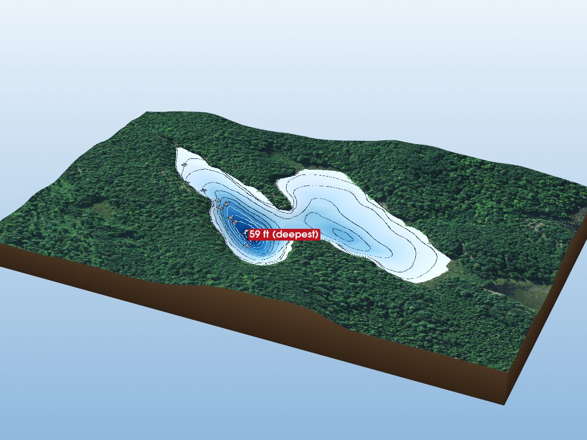 Depth map of McCreary Lake