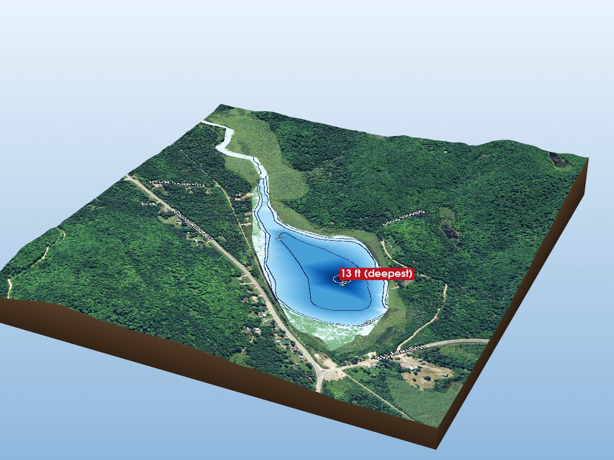 Depth map of McCue Lake
