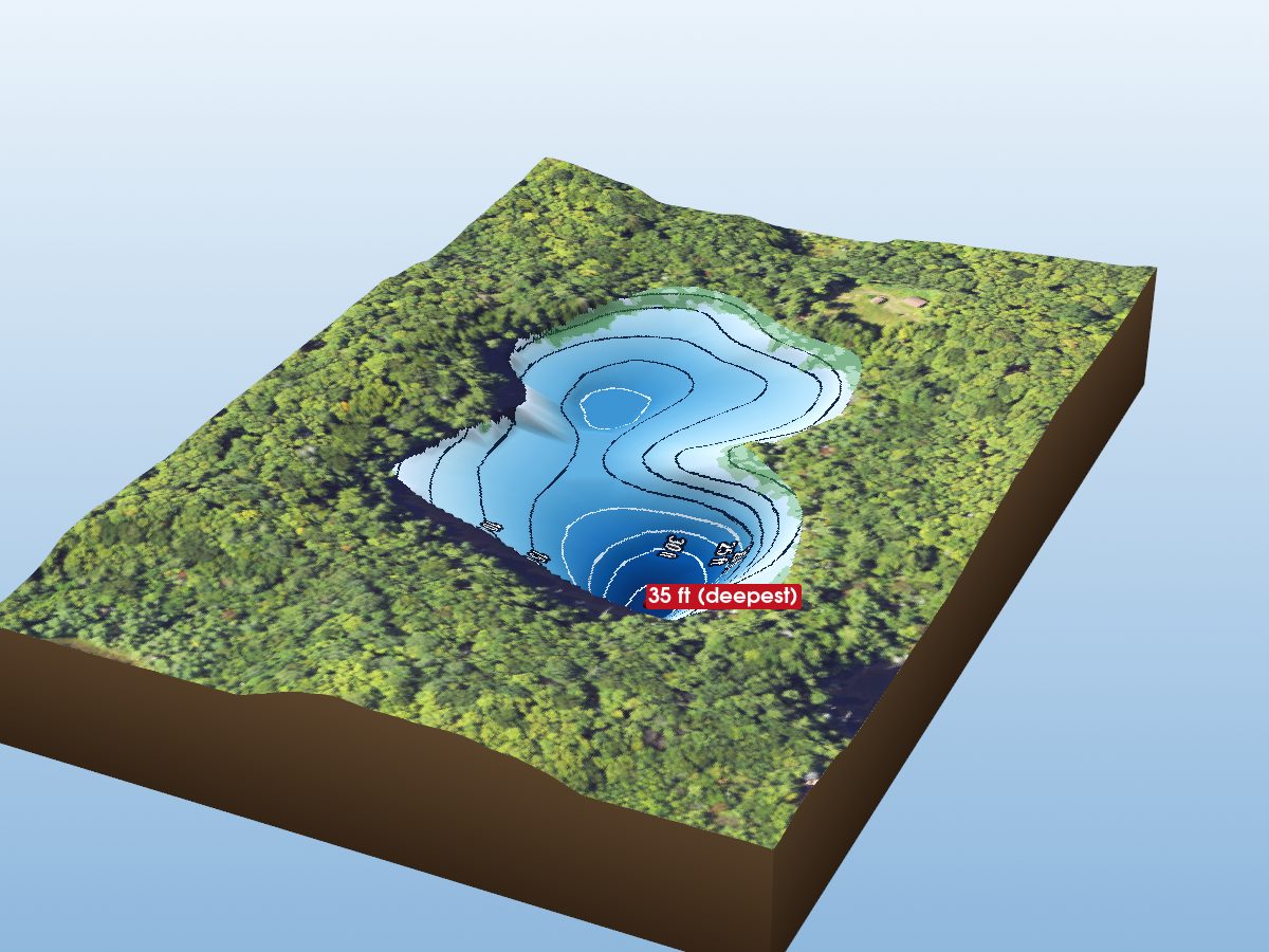 Depth map of McCullough Lake