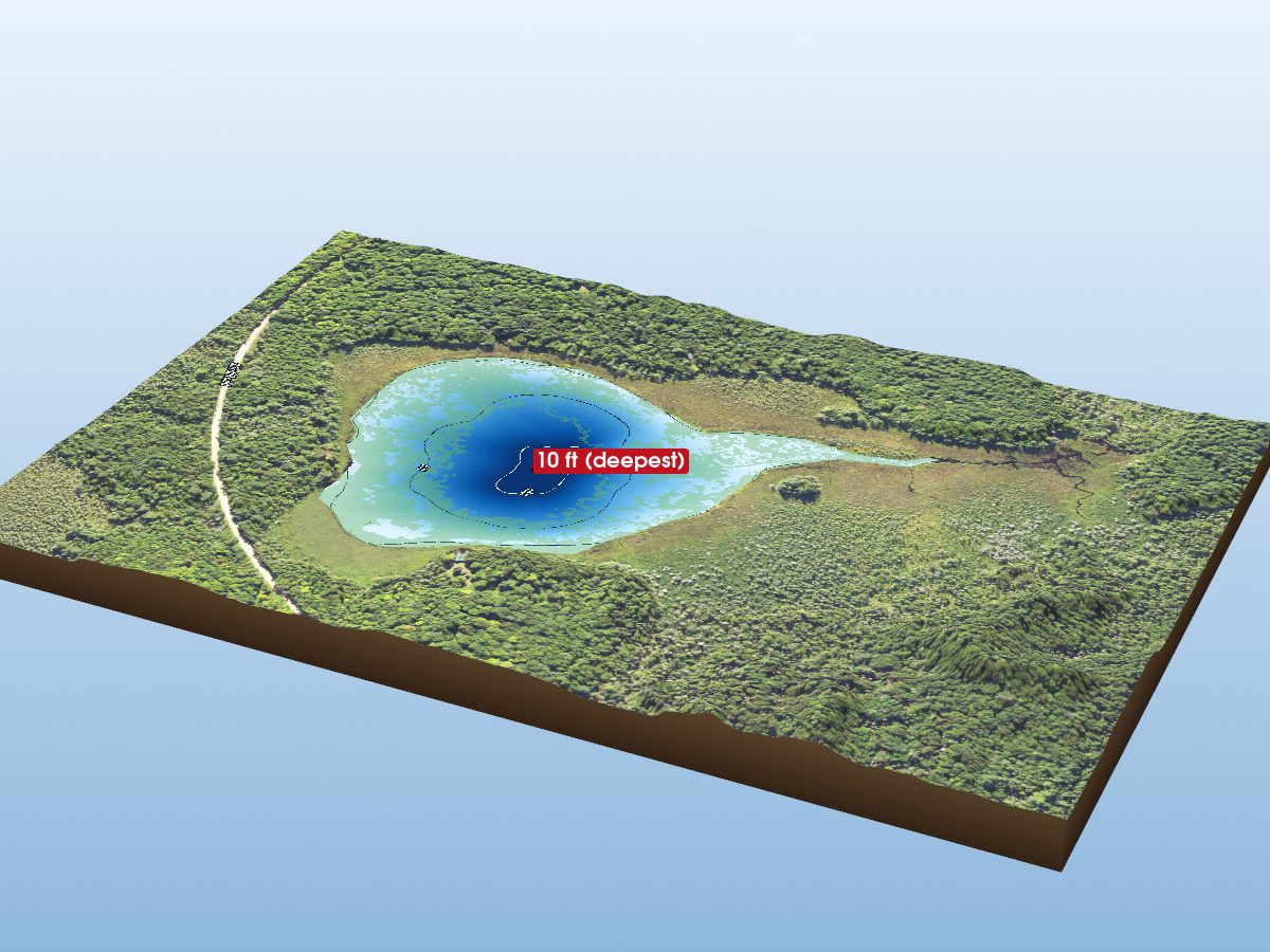 Depth map of McDonald Lake