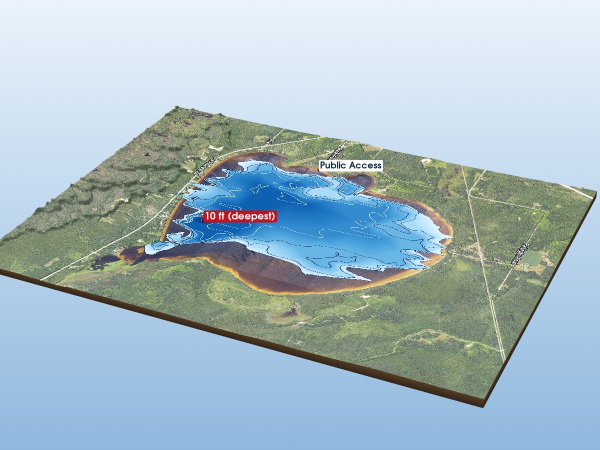 Depth map of McDonald Lake