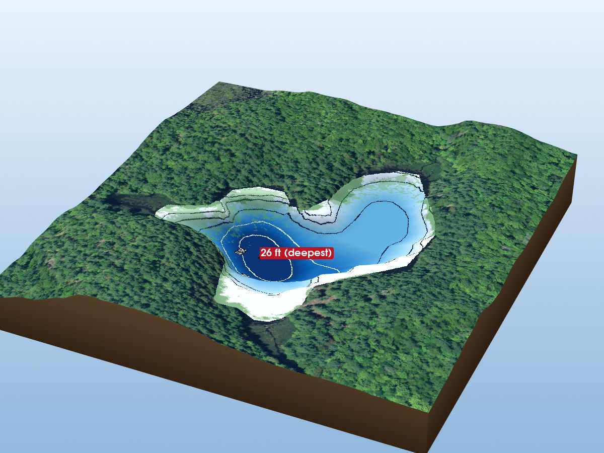 Depth map of McDowall Lake