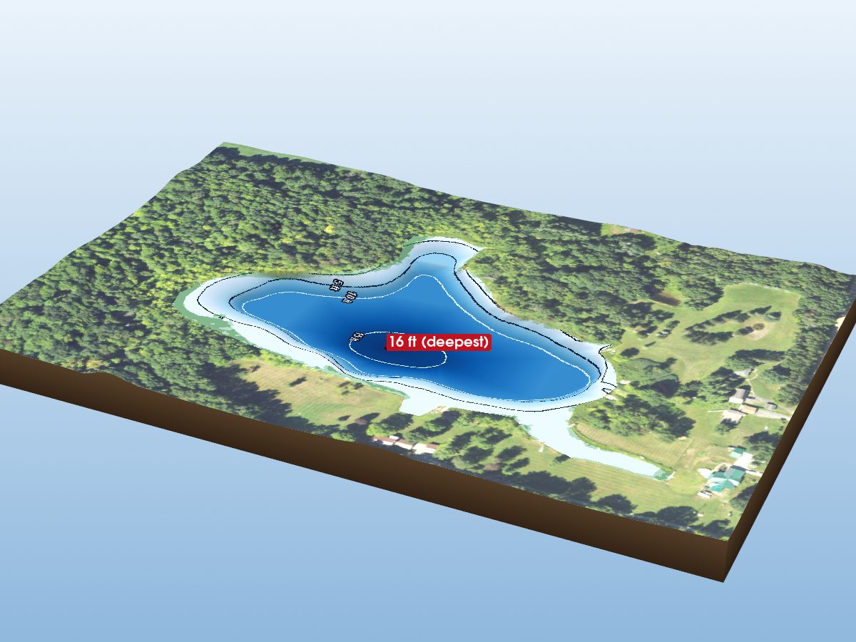 Depth map of McDowell Lake