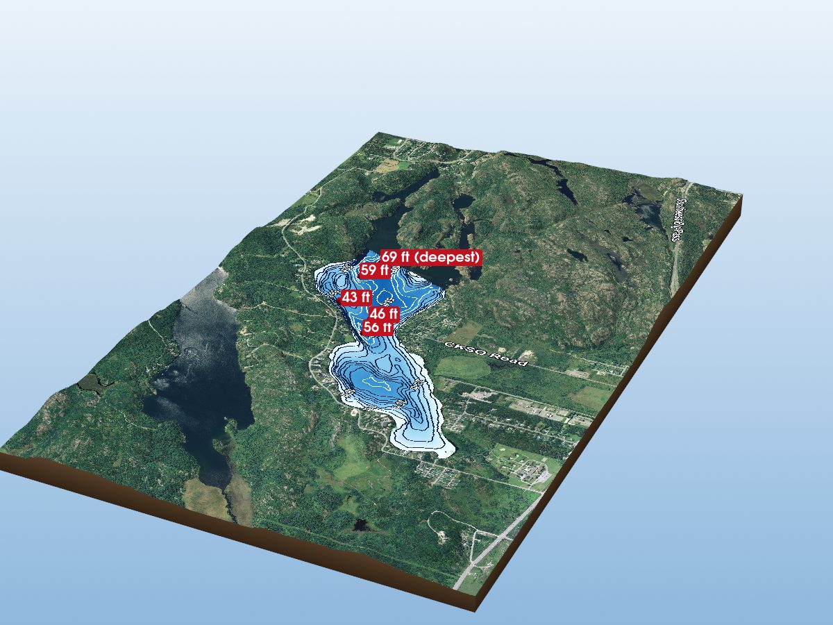 Depth map of McFarlane Lake