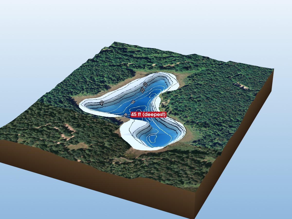 Depth map of McGinnis Lake