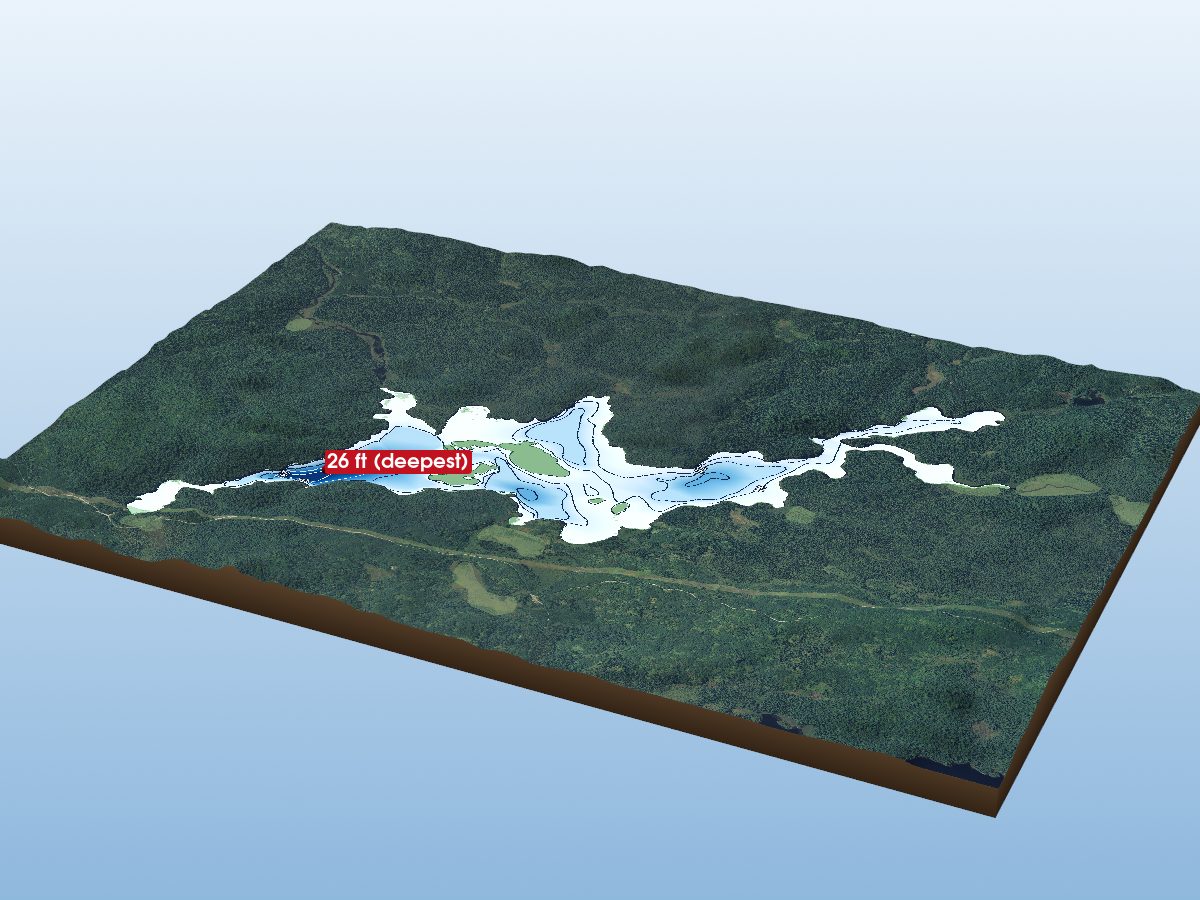 Depth map of McGrindle Lake