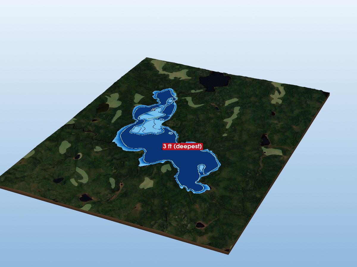 Depth map of McIntyre Lake