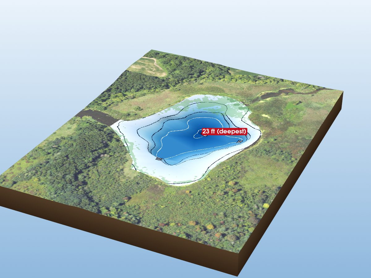 Depth map of McIntyre Lake