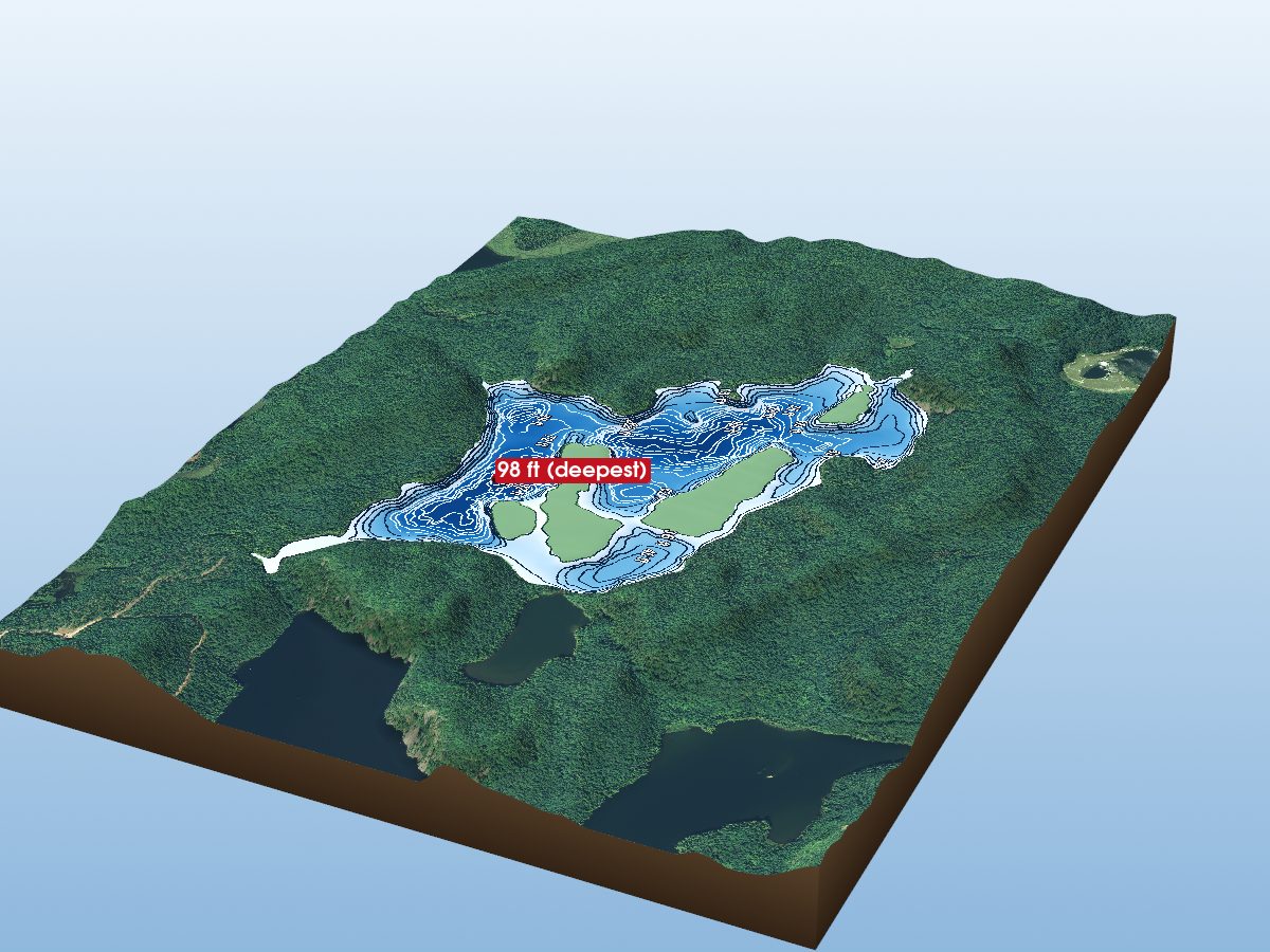 Depth map of McMahon Lake