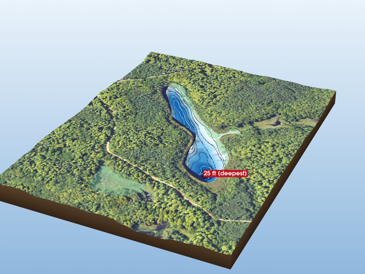Depth map of Meander Lake