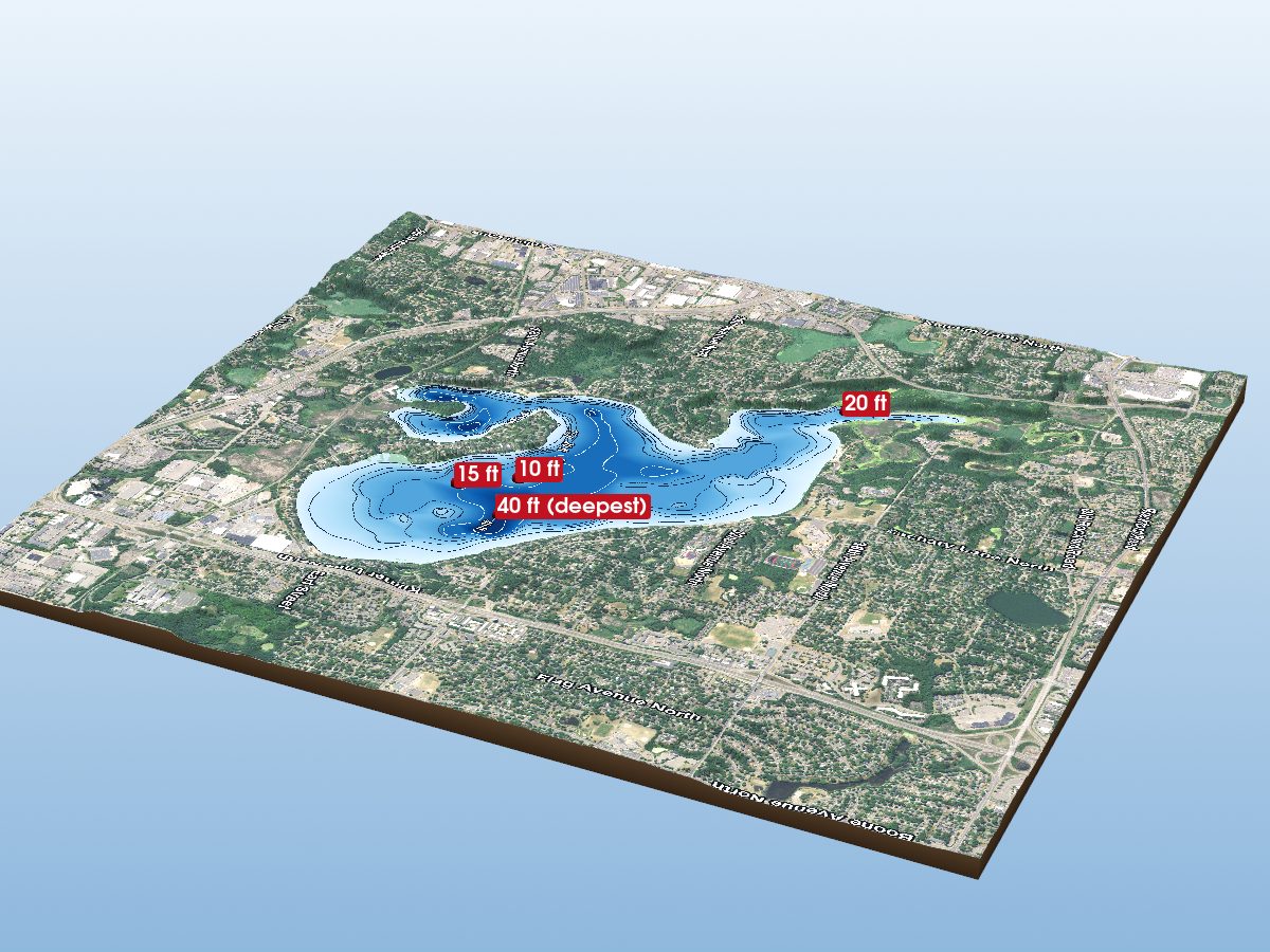 Depth map of Medicine Lake