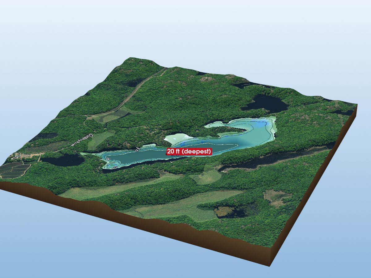 Depth map of Medora Lake