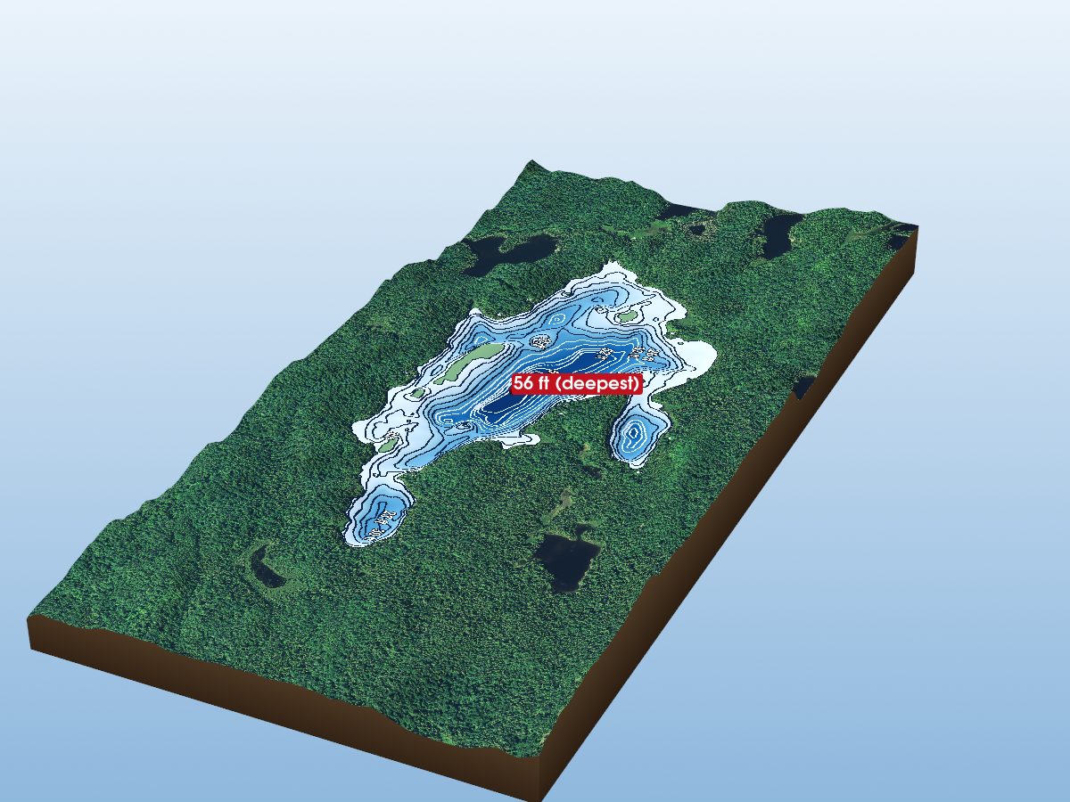 Depth map of Meenach Lake