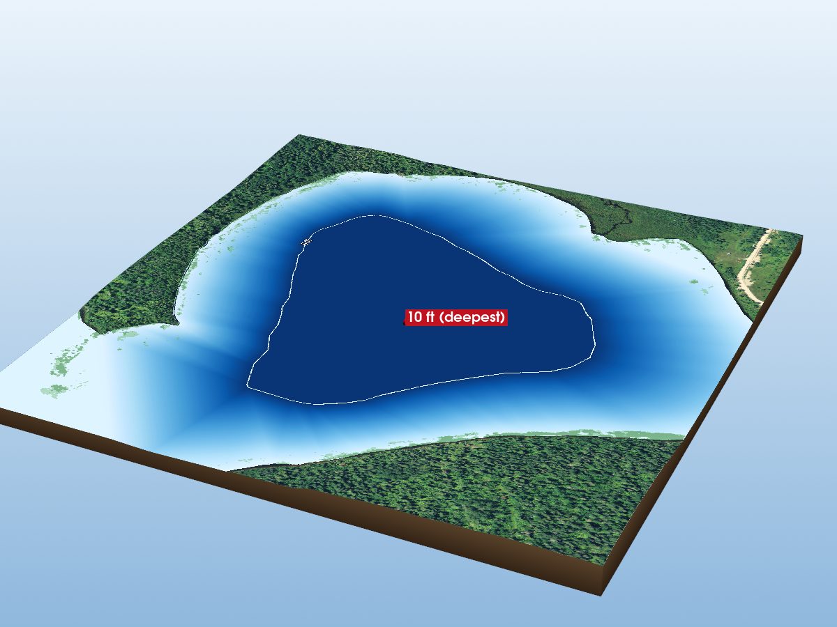 Depth map of Meilleur Lake