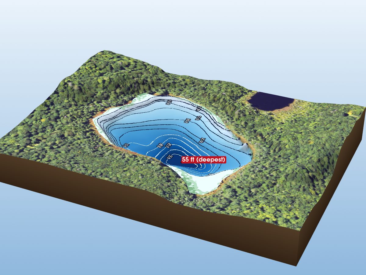 Depth map of Mellen Lake