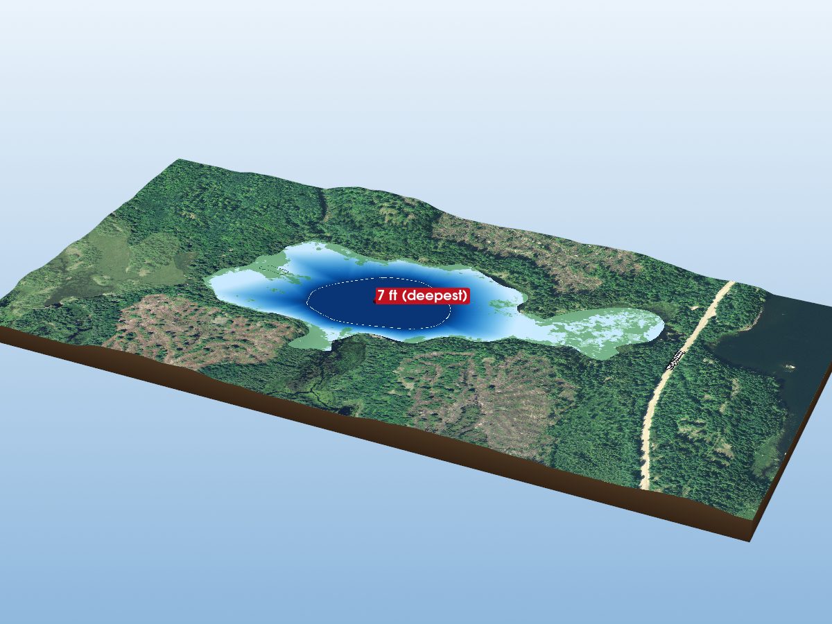 Depth map of Mellon Lake