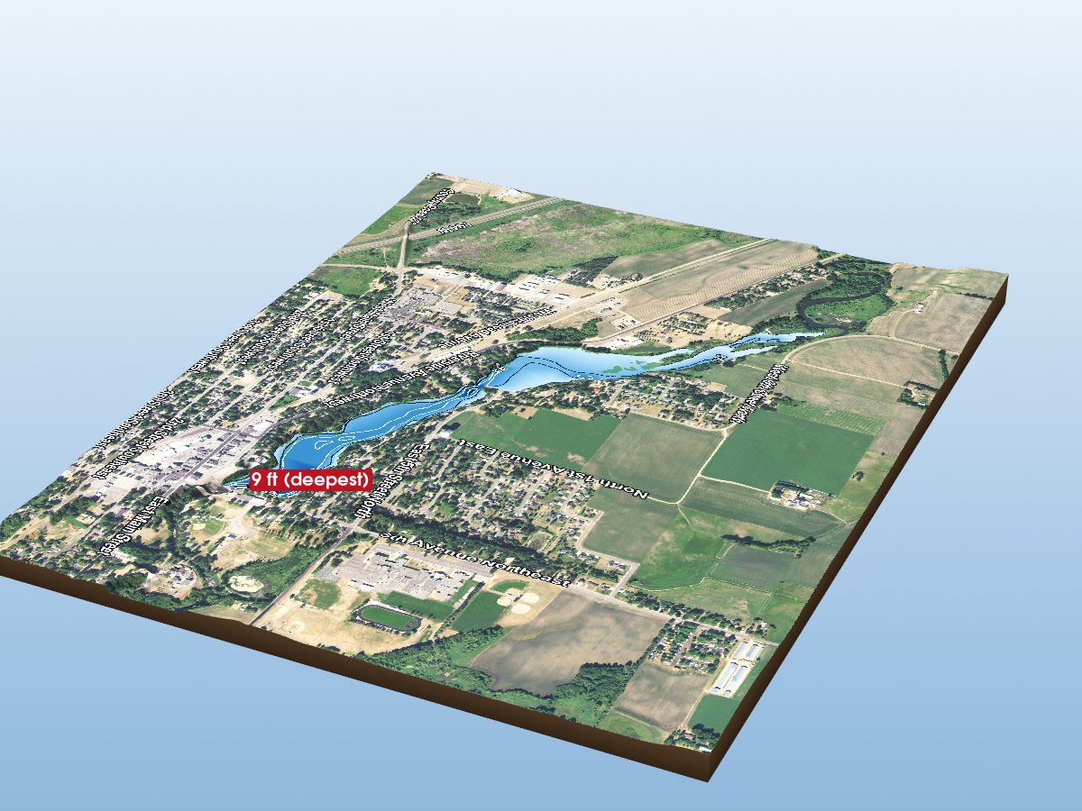 Depth map of Melrose Lake