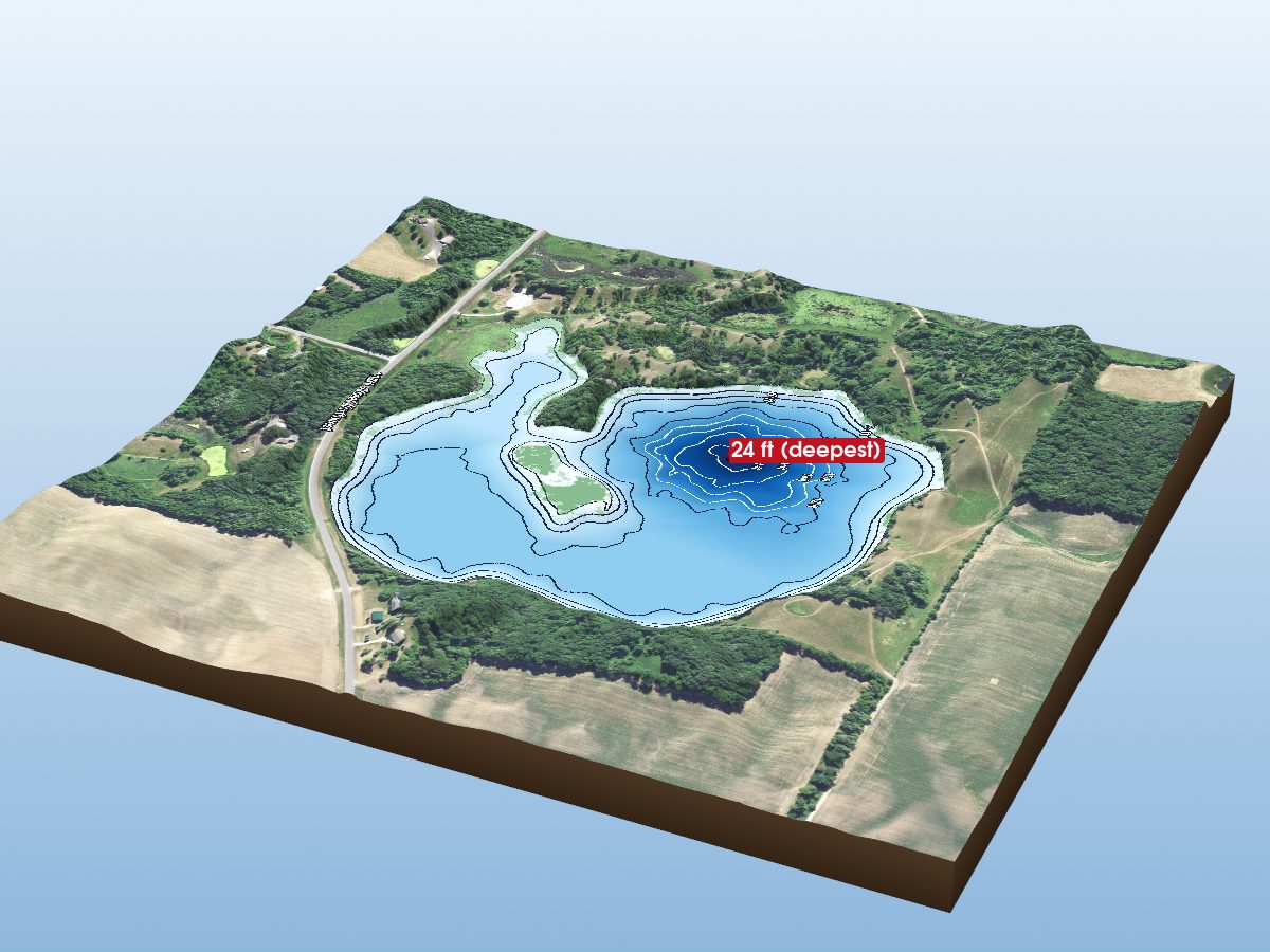 Depth map of Melrose Lake