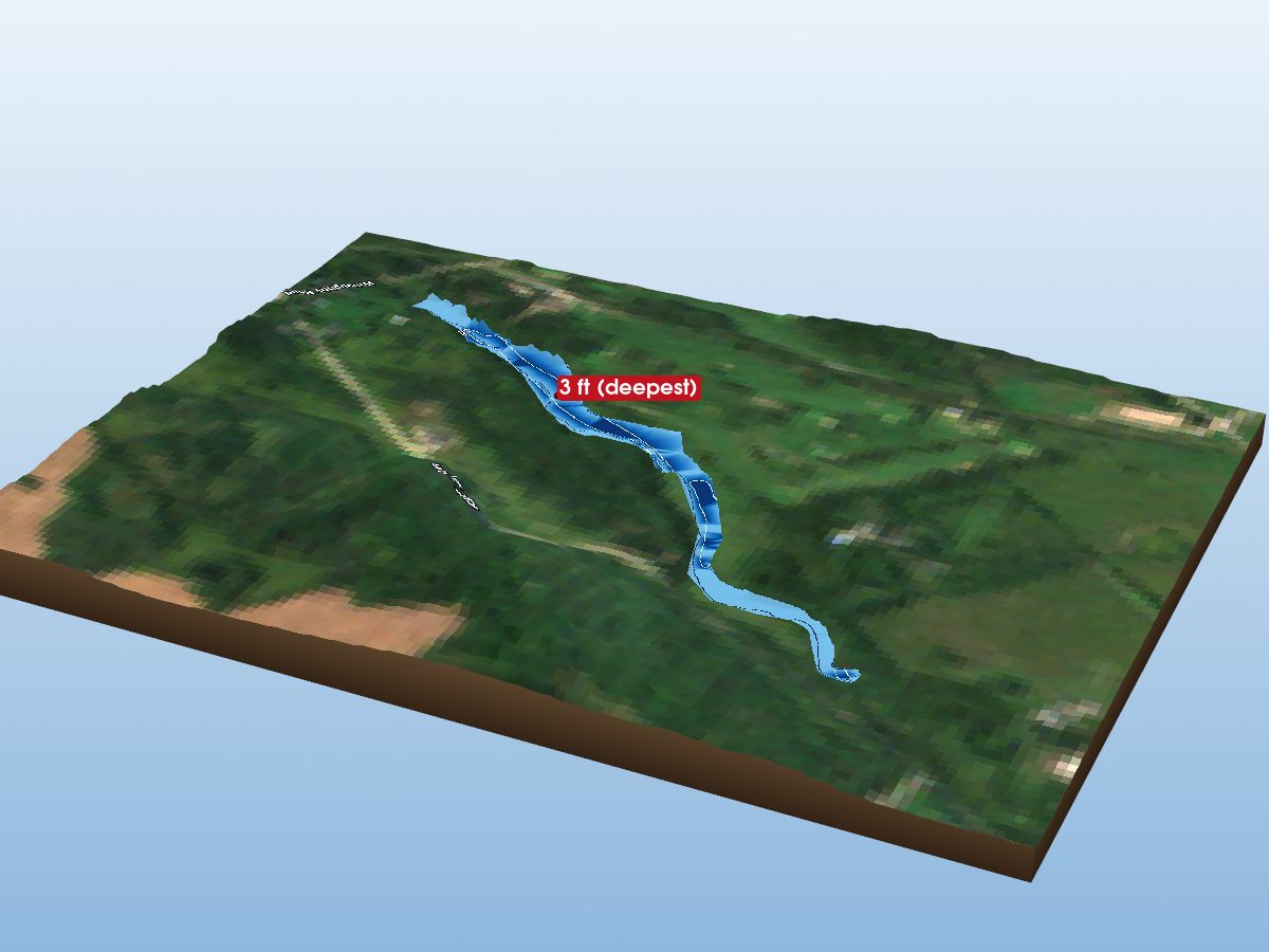 Depth map of Melville Pond