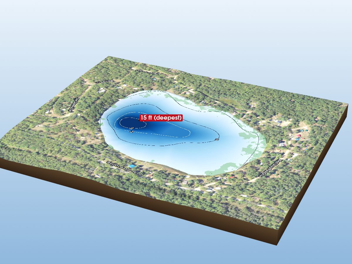 Depth map of Mench Lake
