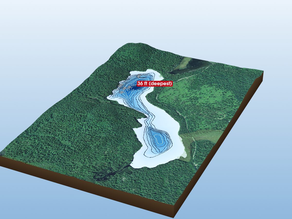 Depth map of Menet Lake