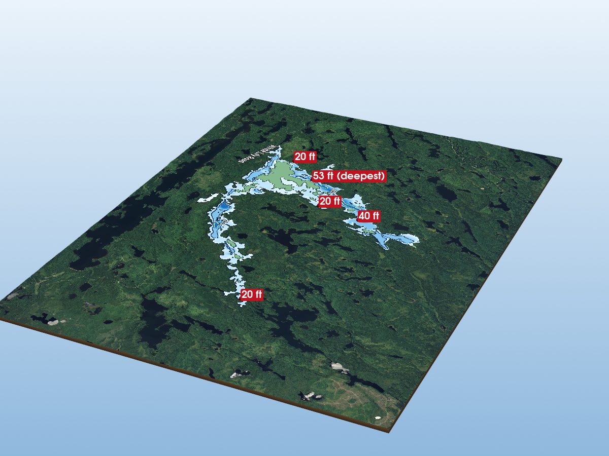 Depth map of Mercutio Lake