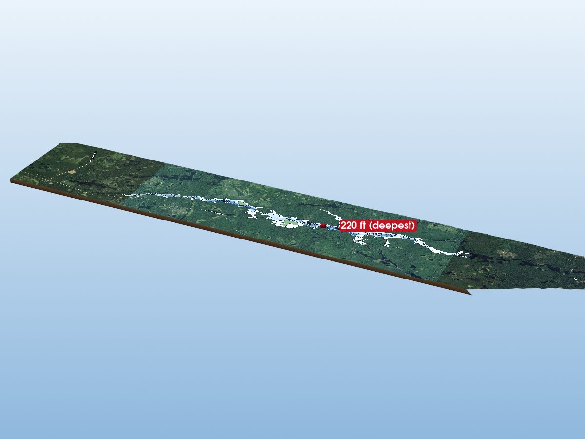 Depth map of Mesomikenda Lake