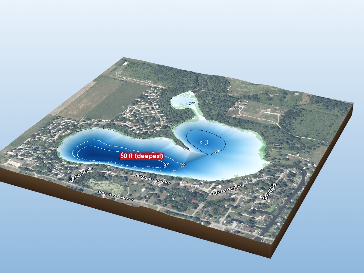 Depth map of Messick Lake