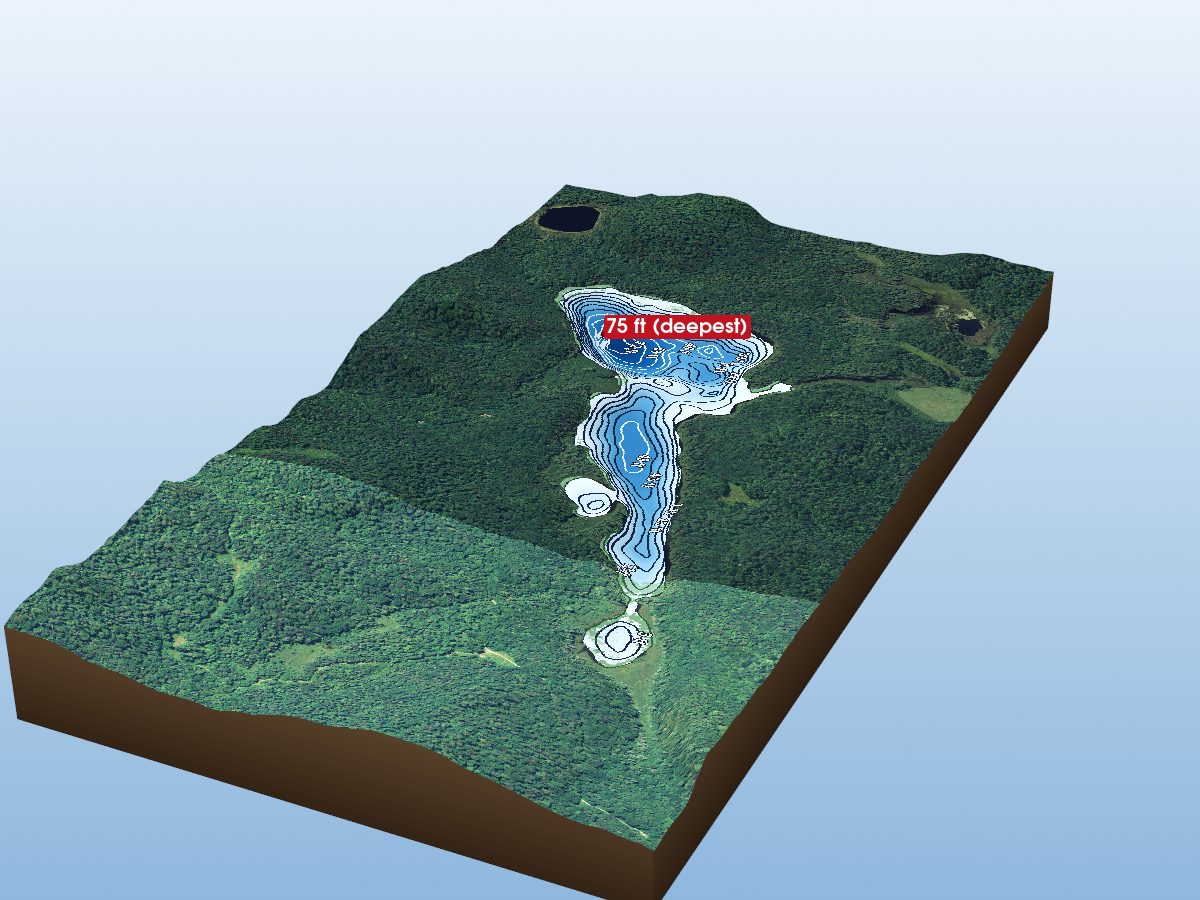 Depth map of Metivier Lake