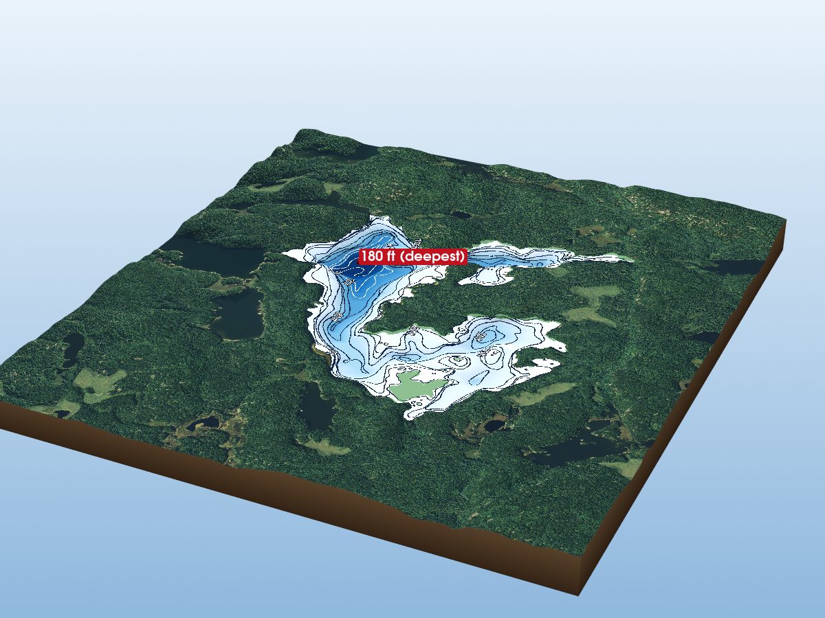 Depth map of Mewburn Lake