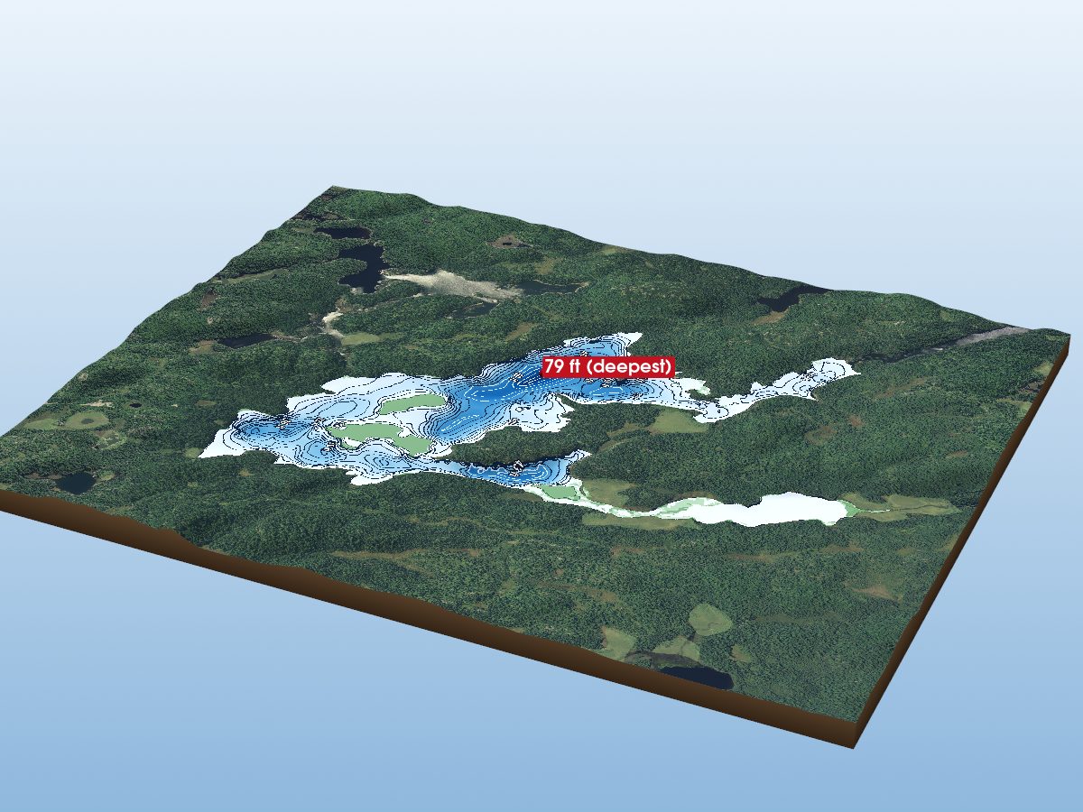 Depth map of Michaud Lake