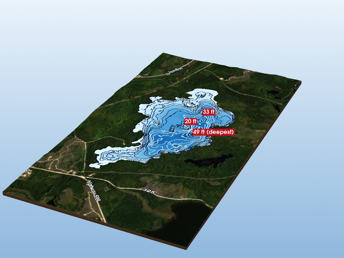 Depth map of Michel Lake