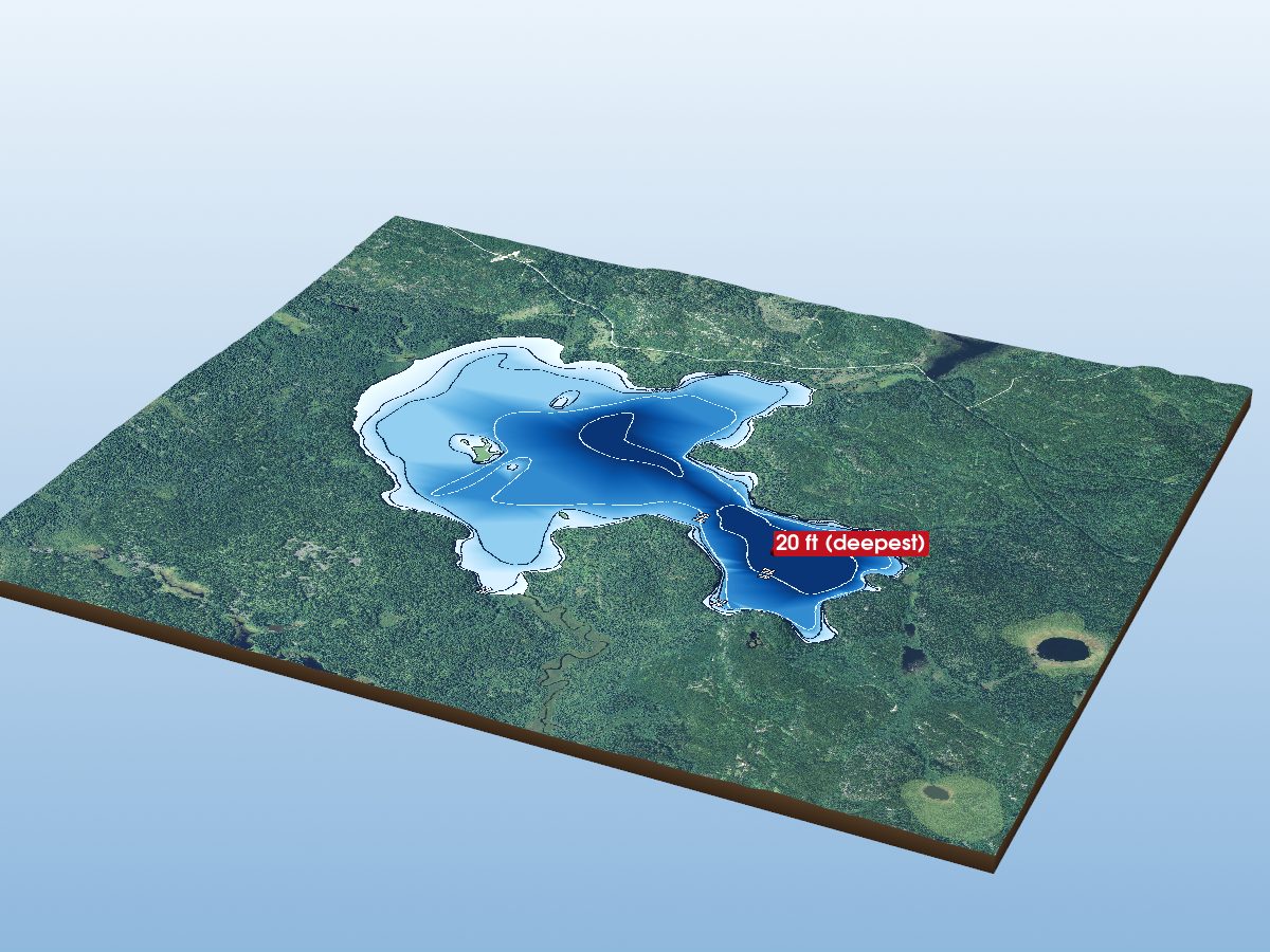 Depth map of Mickle Lake