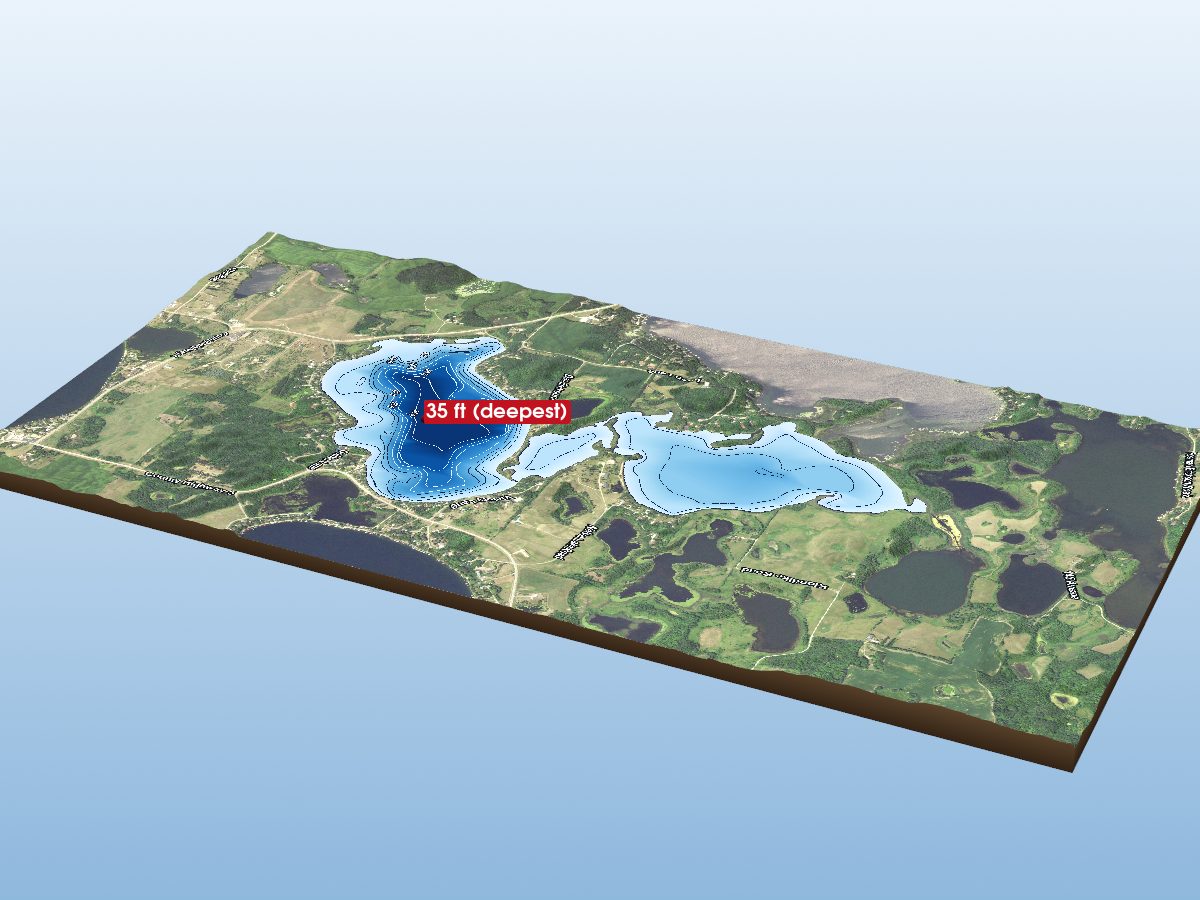 Depth map of Middle Cormorant Lake