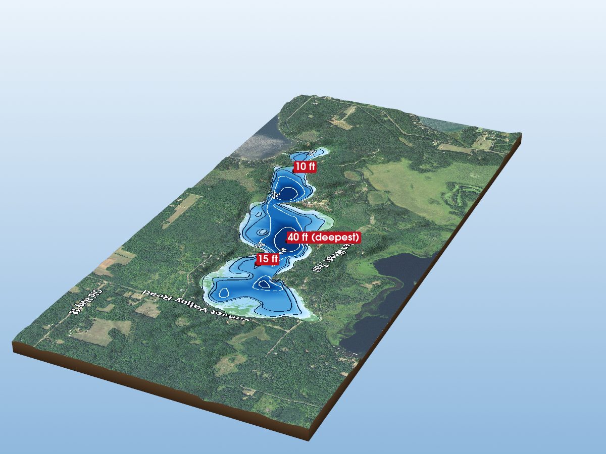 Depth map of Middle Cullen Lake