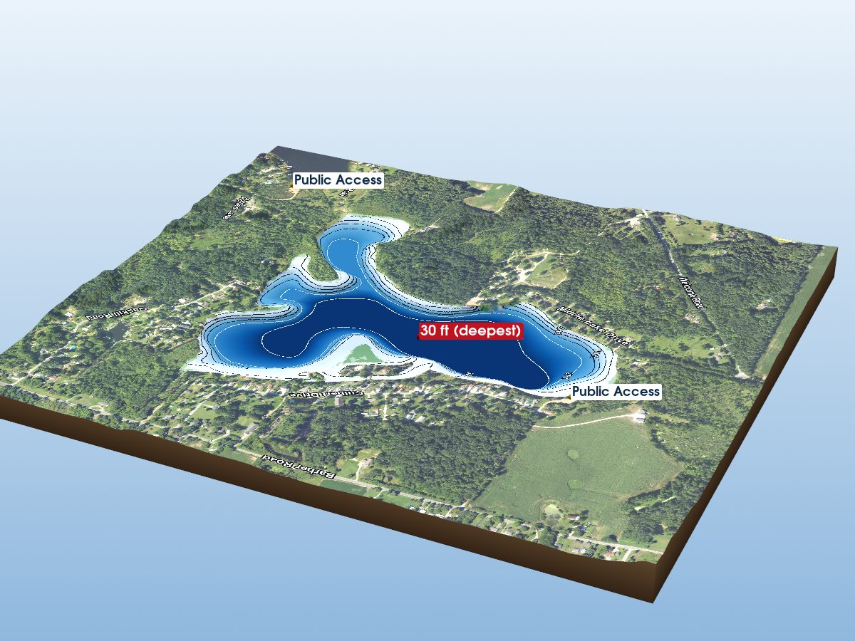 Depth map of Middle Lake