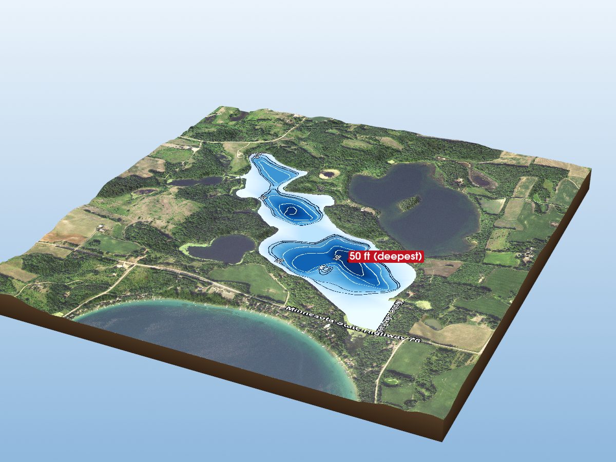 Depth map of Middle Lake