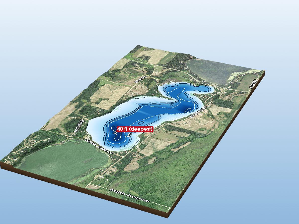 Depth map of Middle Leaf Lake