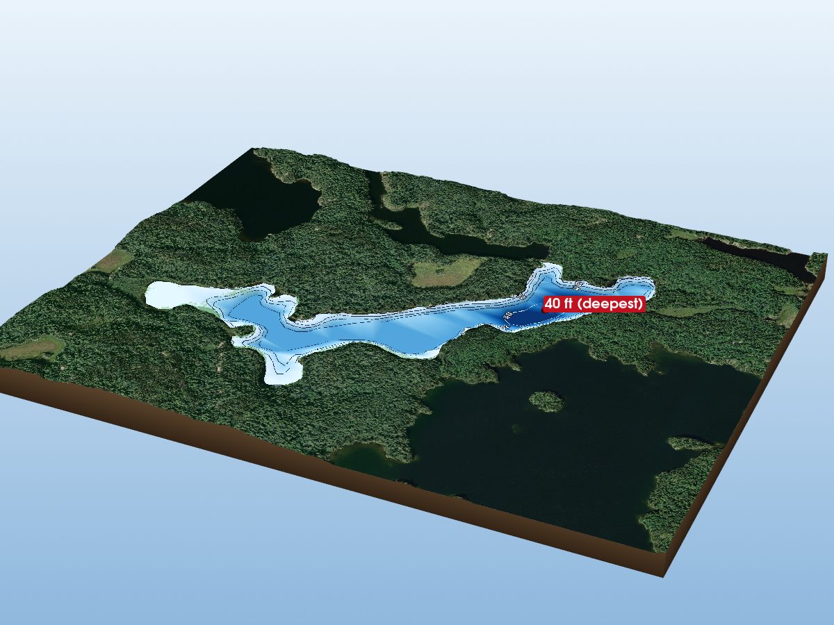 Depth map of Middle Roland Lake
