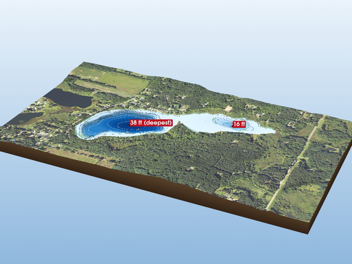 Depth map of Middle Sand Lake
