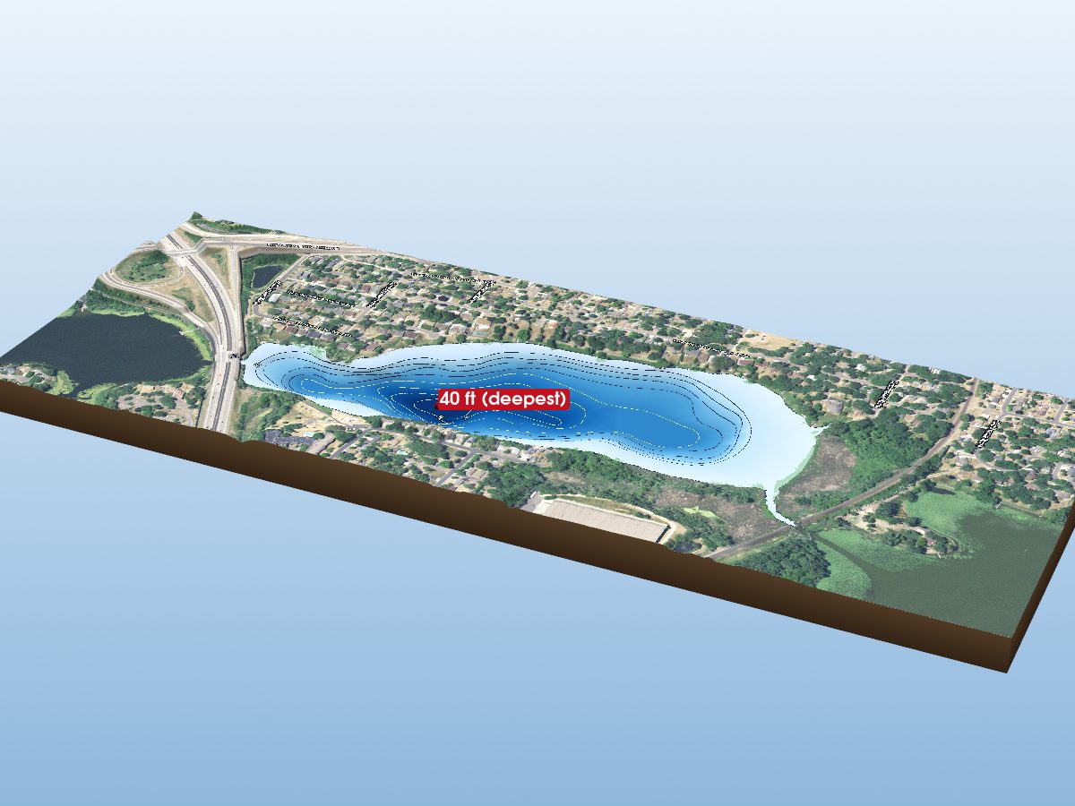 Depth map of Middle Twin Lake