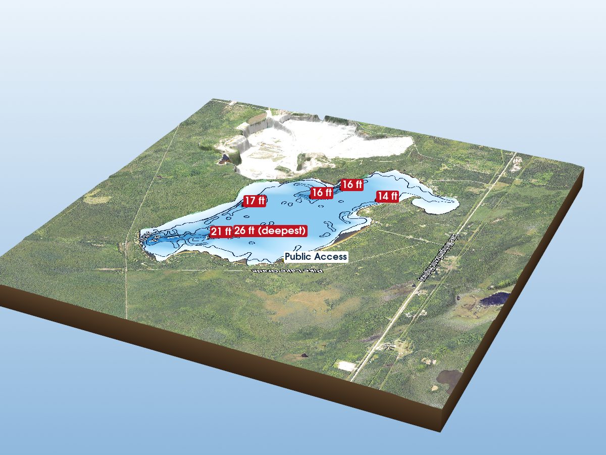 Depth map of Milakokia Lake