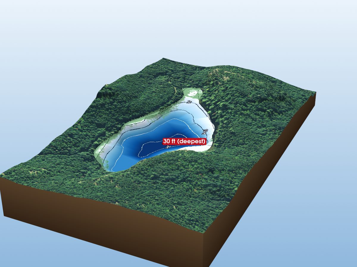 Depth map of Mill Lake