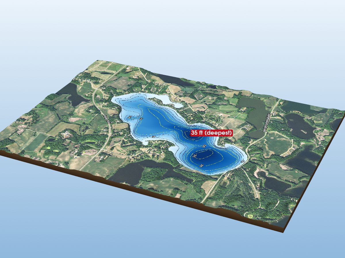 Depth map of Mill Lake