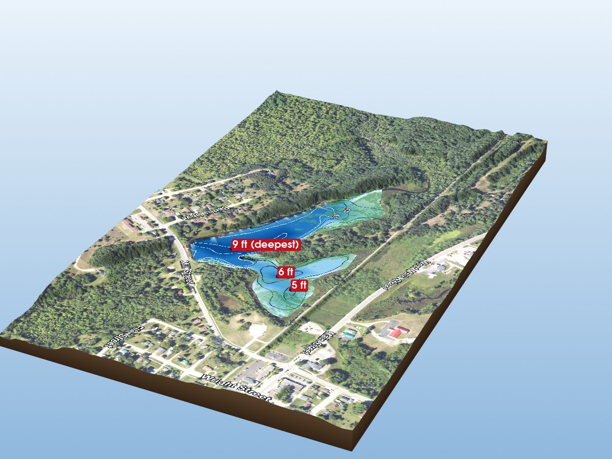 Depth map of Mill Pond