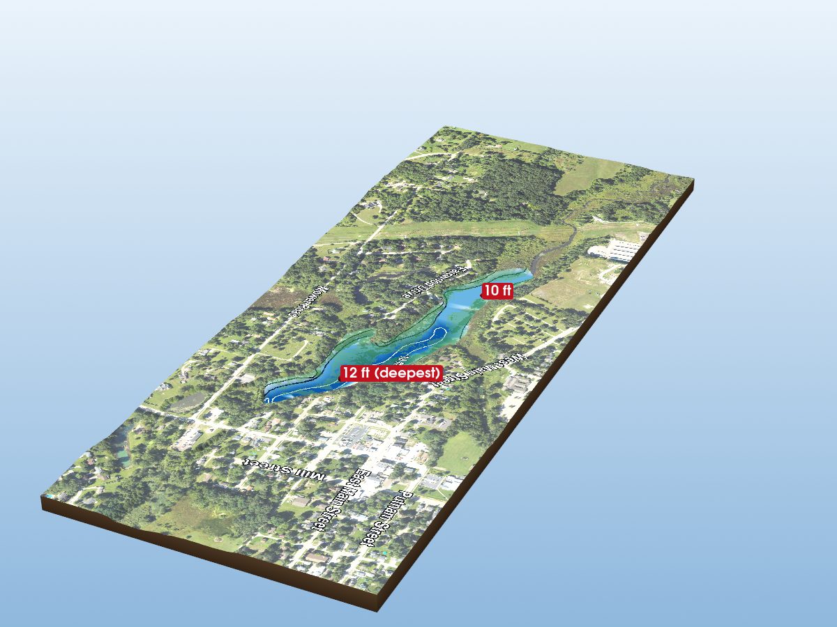 Depth map of Mill Pond